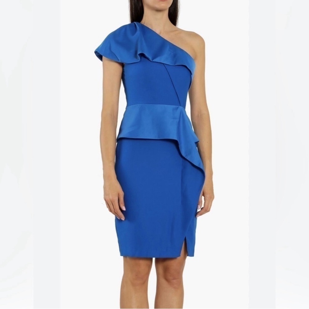 Ted Baker Elegant Blue One-Shoulder Dress